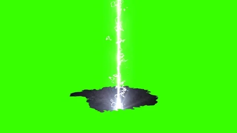 Lightning Energy Beam Cracking Ground FX on Green Screen Video stock 341262514