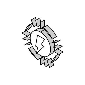 Lightning energy saving logo isometric icon vector illustration Stock Illustration