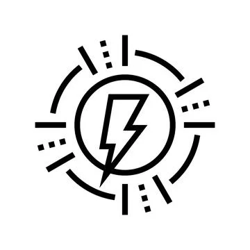 Lightning energy saving logo line icon vector illustration Stock Illustration