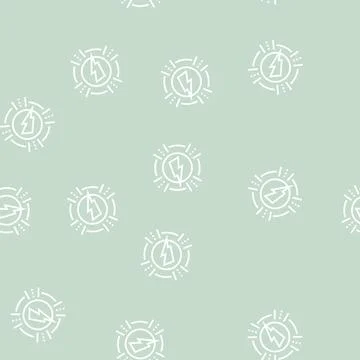 Lightning energy saving logo line seamless pattern Stock Illustration