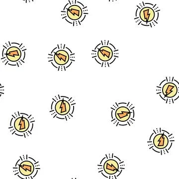 Lightning energy saving logo vector seamless pattern Stock Illustration