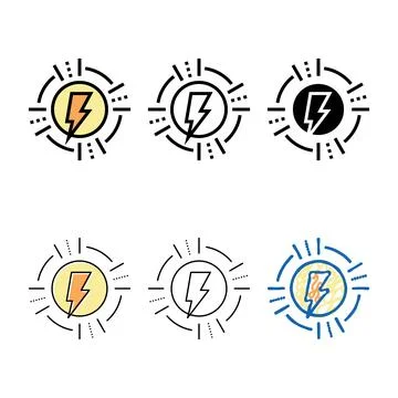 Lightning energy series saving logo color icon vector Stock Illustration