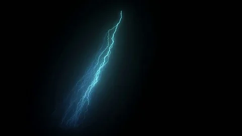 Lightning Epic Forking Blue Stock Footage 76669587