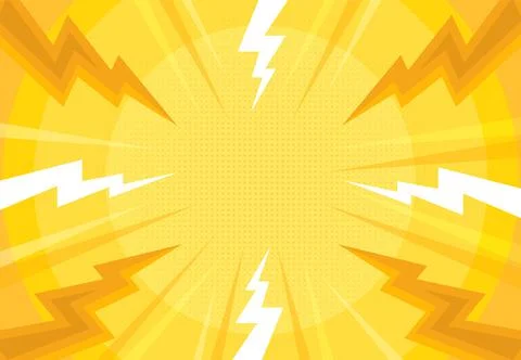 Lightning explosion pop art retro comic style background. Vector illustration Stock Illustration