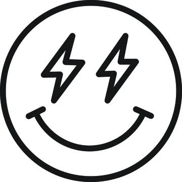 Lightning eyes face icon Stock Illustration