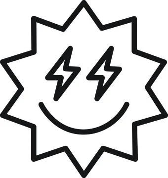 Lightning eyes sun icon Stock Illustration