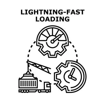 Lightning fast loading process optimization concept Stock Illustration