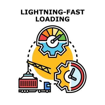Lightning fast loading process optimization concept Illustrazione stock