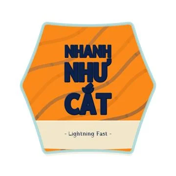 LIGHTNING FAST presented in Vietnamese text art with retro pop art palette and a Stock Illustration