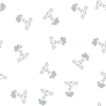Lightning fear glyph vector seamless pattern Stock Illustration