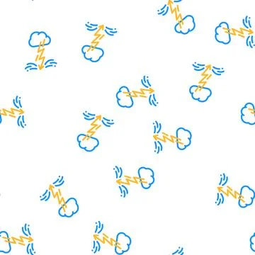 Lightning fear vector seamless pattern Stock Illustration