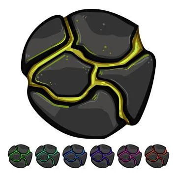 Lightning fire ball cartoon vector graphic Stock Illustration