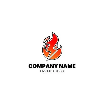 Lightning fire logo Design vector Illustrazione stock