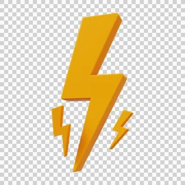 Lightning flash. Flash sale element. 3d render Stock Illustration