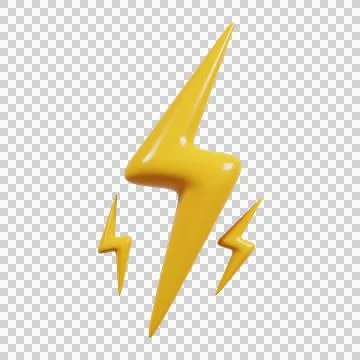 Lightning flash. Flash sale element. 3d render イラスト素材