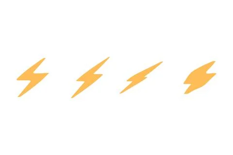Lightning flash icon set. Weather item design Stock Illustration