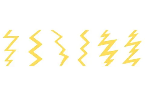 Lightning flash icon set. Weather item design Stock Illustration