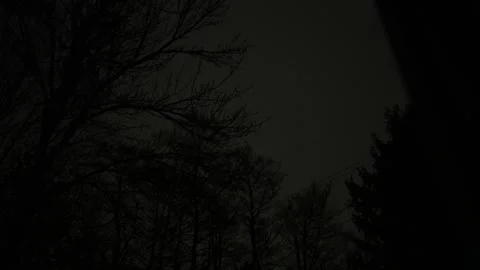 Lightning flash illuminating the night sky over a suburban neighborhood during Stock Footage 342699486