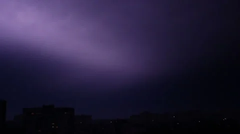 Lightning flash in night sky Stock Footage 45383945