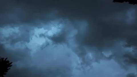 Lightning Flash Night Sky Nature Storm Video Vidéo 336918892
