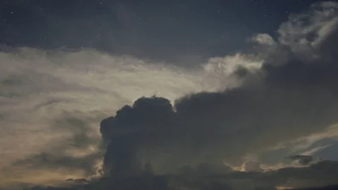 Lightning flash night sky time lapse Stock Footage