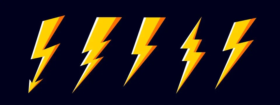 Lightning, flash, thunderbolt. Energy flash Stock Illustration