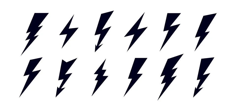 Lightning, flash, thunderbolt. Energy flash Stock Illustration