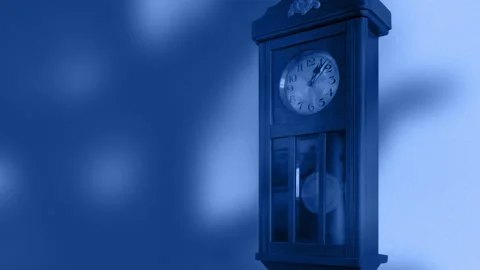 Lightning Flashes And Monster Shadows Over Old Clock Stock Footage 308817787