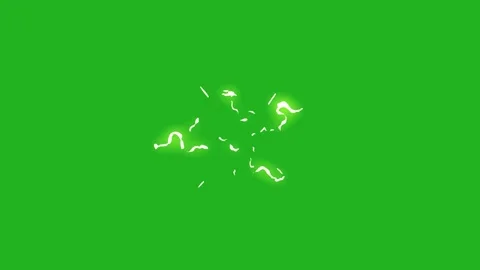 Lightning flashes effect on green screen Stock Footage 314120889