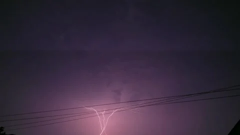 Lightning flashes at night when it's about to rain Stock Footage 267081492