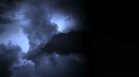 Lightning Flashes in Storm Clouds - 4K Stock Footage