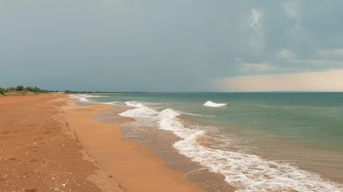 Lightning flashes in thunderclouds over the sea Stock Footage 112607331