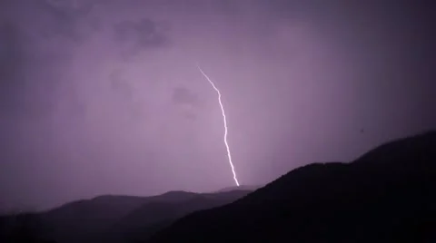 Lightning Flashing Of Light In Night Sky 스톡 동영상 52558969
