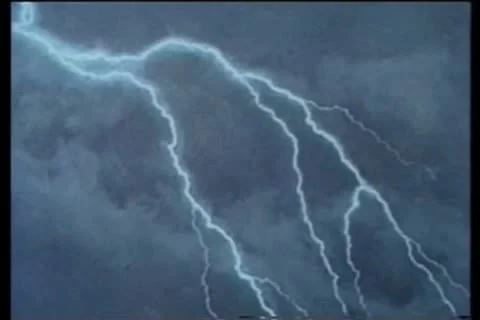 Lightning flashing in sky Stock Footage 11353762