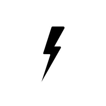 Lightning flat icon. vector illustration black on white background Stock Illustration