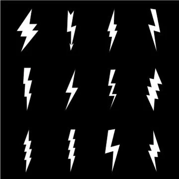 Lightning flat icons set 스톡 일러스트