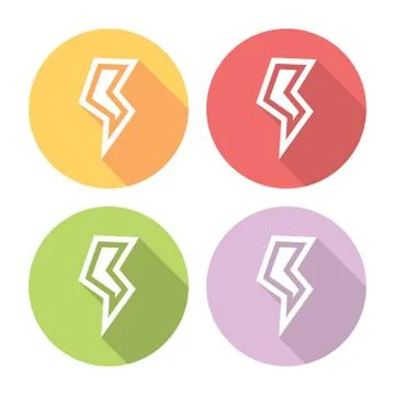 Lightning Flat Icons Set Stock Illustration
