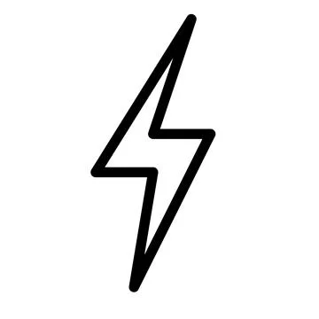 Lightning flat outline icon Stock Illustration
