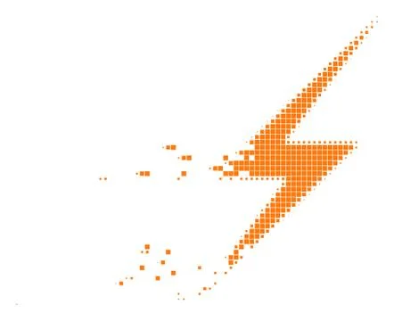 Lightning Fractured Pixel Icon Stock Illustration