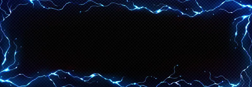 Lightning frame, thunder bolt effect background Stock Illustration