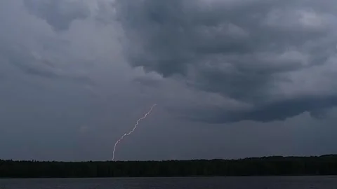 Lightning in a gloomy sky Stock Footage 201309600