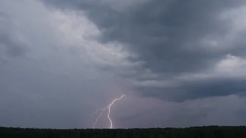 Lightning in a gloomy sky Stock Footage 201309610
