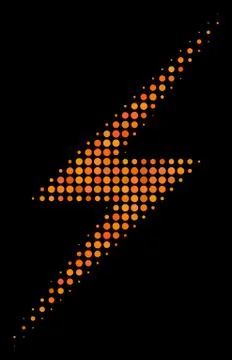 Lightning Halftone Icon Stock Illustration