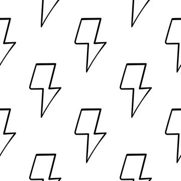 Lightning hand drawn seamless pattern Stock Illustration
