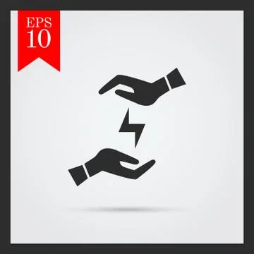 Lightning in hands Stock Illustration