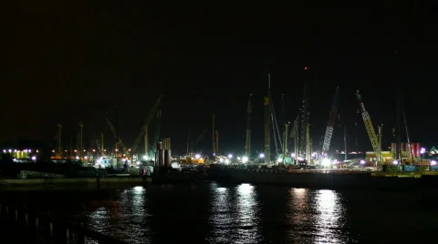 Lightning at Harbor Stock-Footage 590384