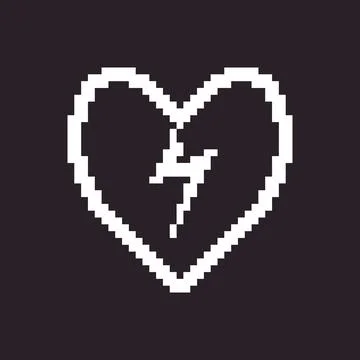 Lightning in the heart icon Illustrazione stock