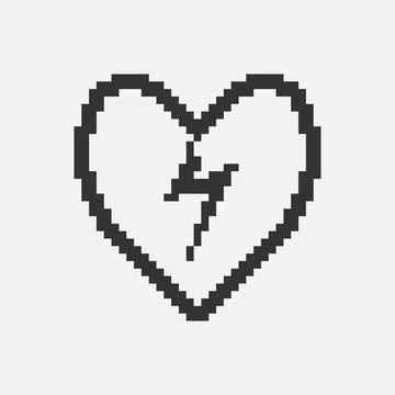 Lightning in the heart icon Stock Illustration