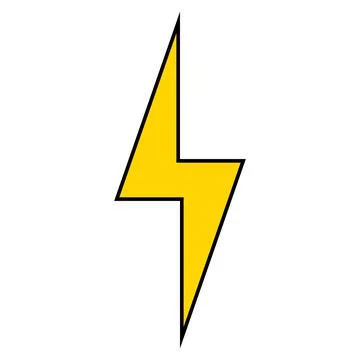 Lightning high voltage sign, electrical shock hazard warning risk power Stock Illustration