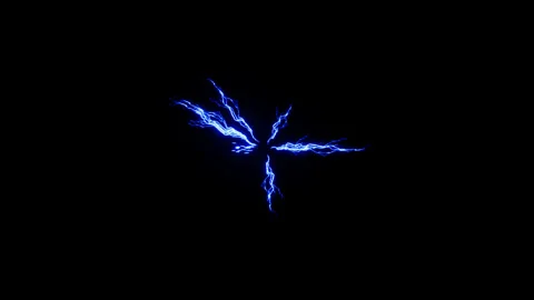 Lightning hit effect on black background Stock Footage 318428302